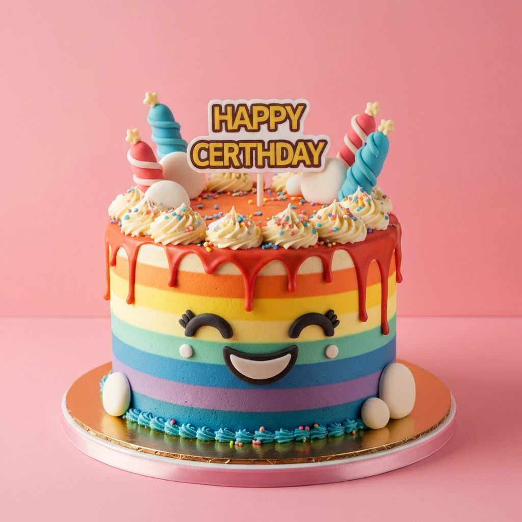 Torta de Cumpleanos Arcoiris